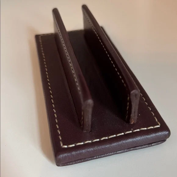 Coach Vintage Brown Leather Stamped Business Card Holder - Picture 5 of 10